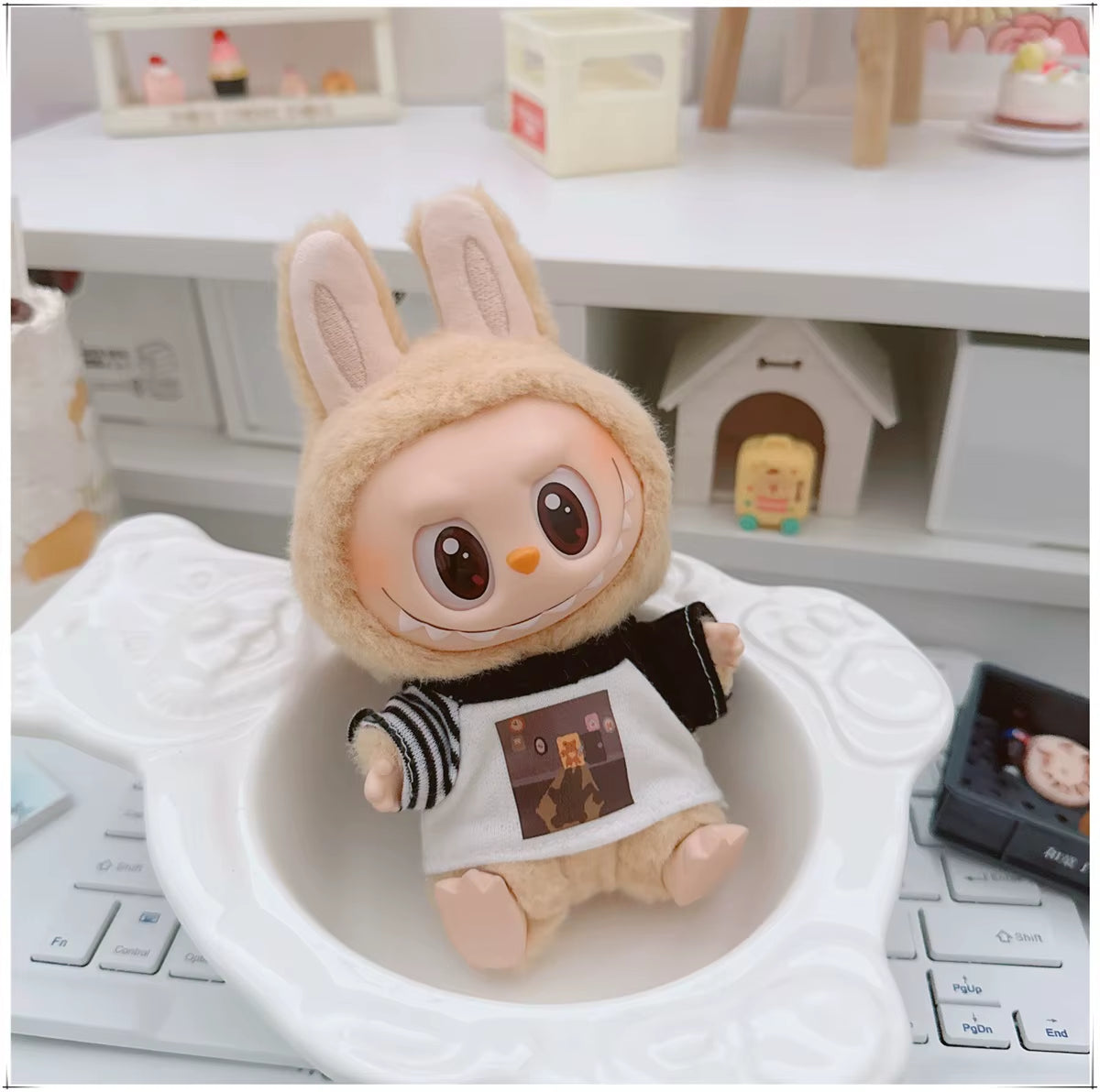 Labubu Clothes Suspenders Trousers Bib Pants Overalls for 15Cm 17Cm Labubu V1 V2 Doll Clothing Accessories